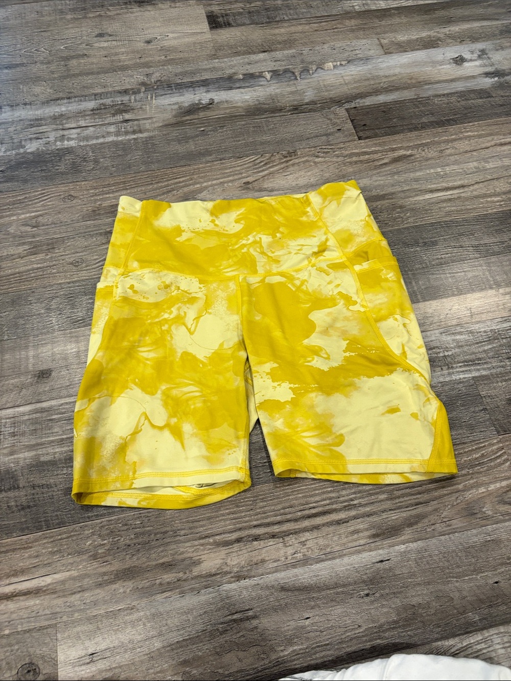 all in motion Yellow Marble Kids Swim Rashguard Shorts